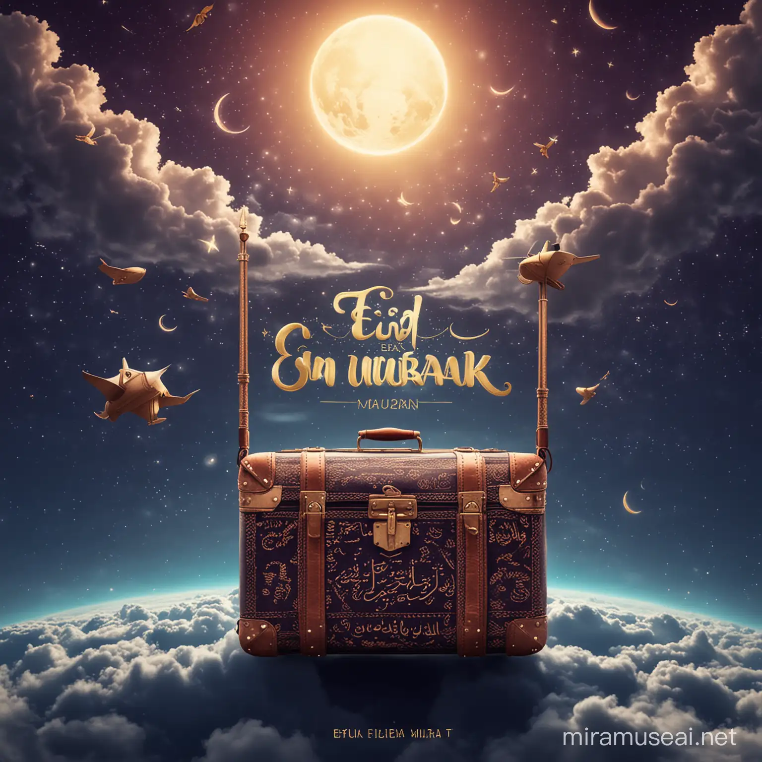 Eid mubarak travels creative background full screen