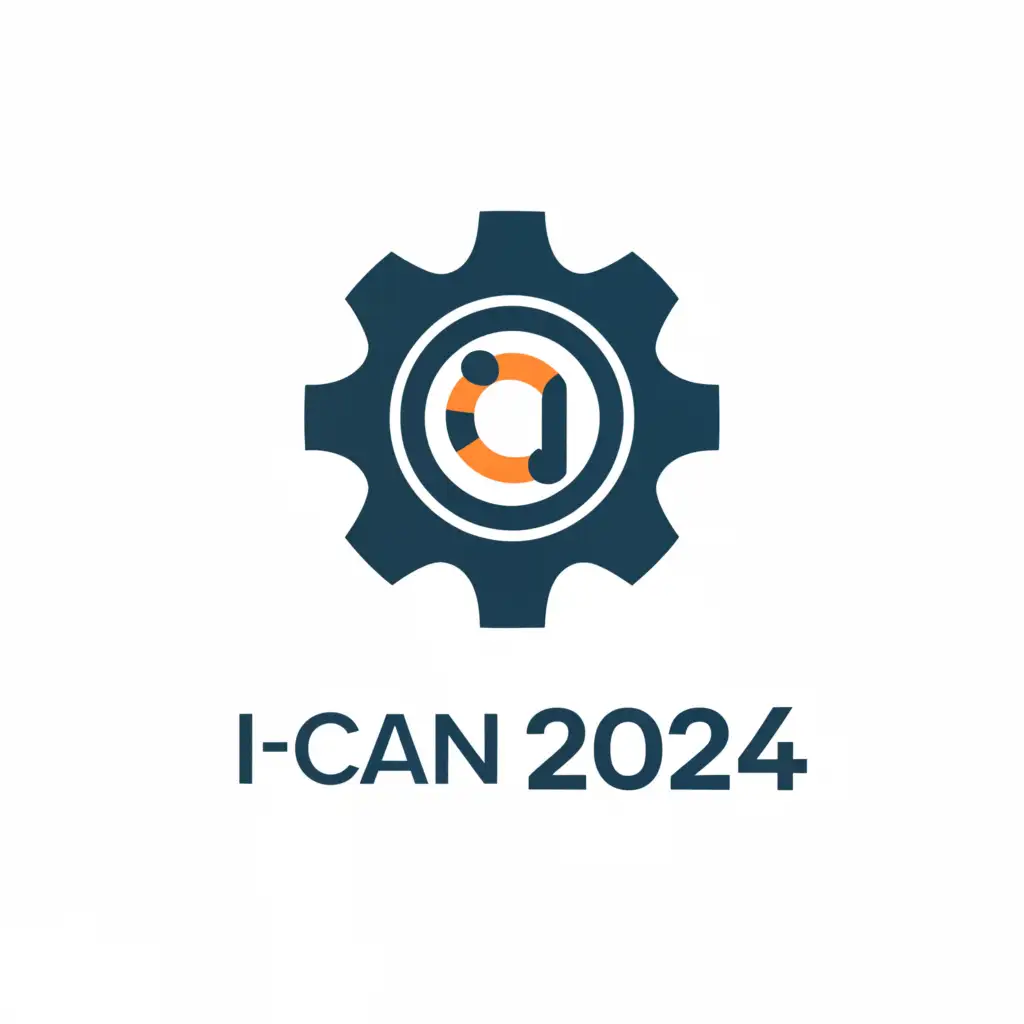 a logo design,with the text "i - CaN 2024", main symbol:Safety, productivity, Efficient, through innovation,complex,be used in Construction industry,clear background
