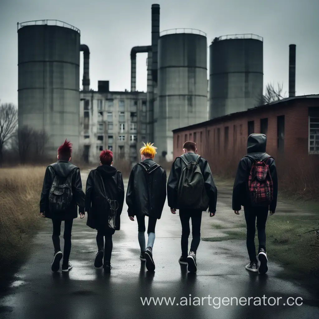 Gloomy-Weather-Teenage-Punks-Walking-to-Abandoned-Factory