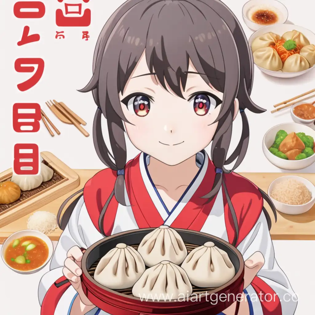 Adorable-Anime-Dumpling-Girl-Captures-Hearts-in-Vibrant-Advertisement