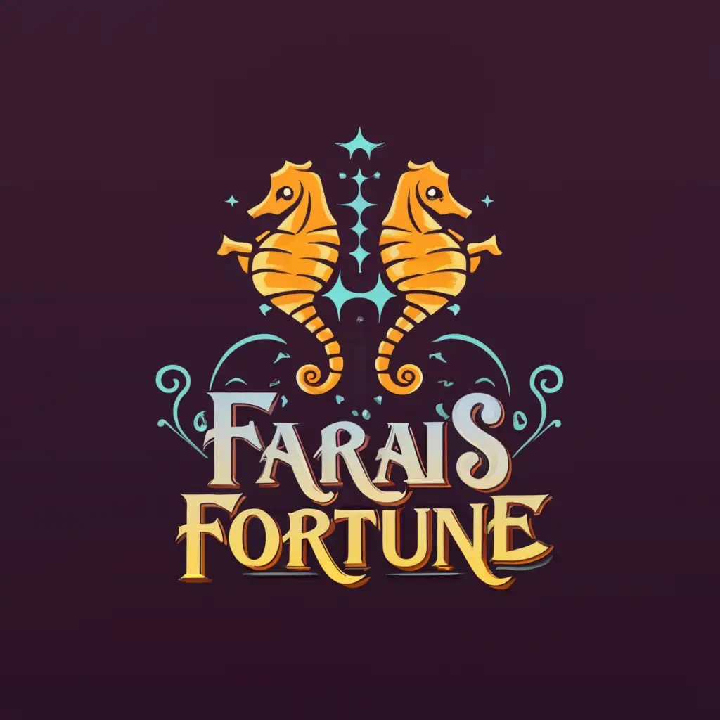 a logo design,with the text "Farah's Fortune", main symbol:Seahorses,Moderate,be used in Entertainment industry,clear background