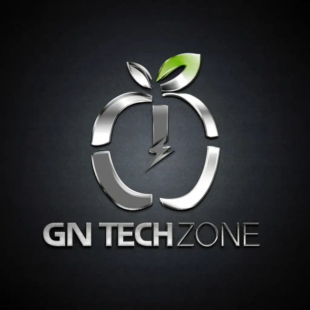 a logo design,with the text "GN Tech Zone", main symbol:Apple,Moderate,be used in Technology industry,clear background