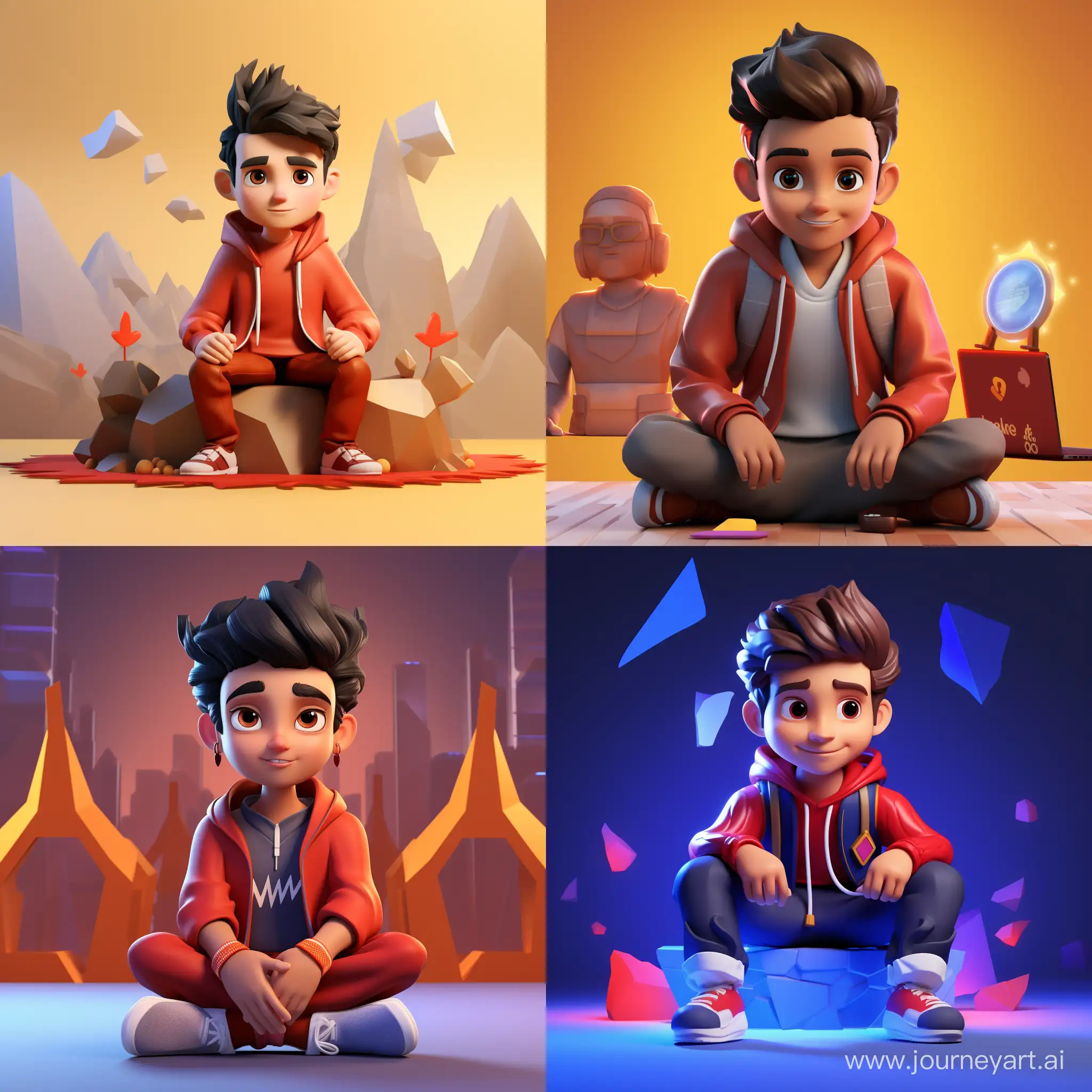 Modern-Indian-Boy-Sitting-on-YouTube-Logo-in-Smart-Graphics-Profile-Mockup