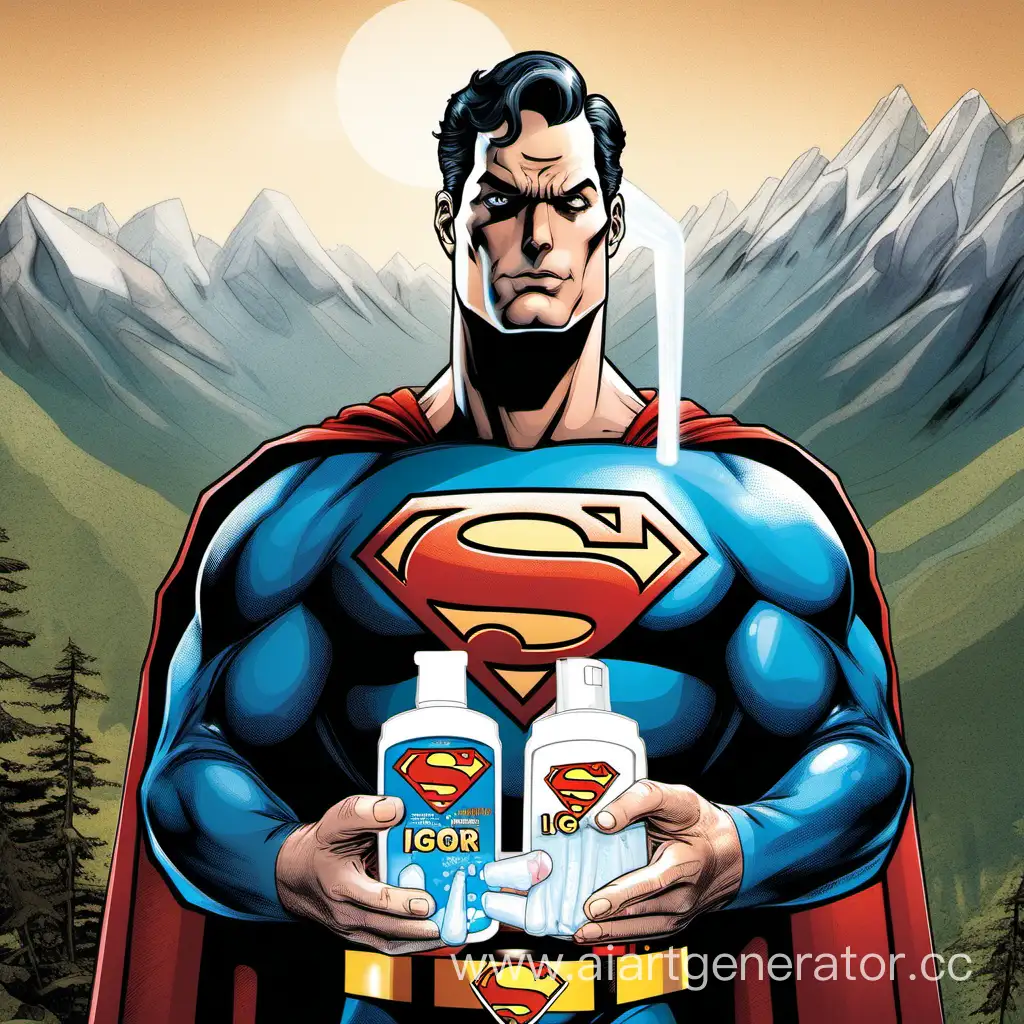 Superman-Igor-Cleanses-Mountain-Peaks-with-Hand-Sanitizer