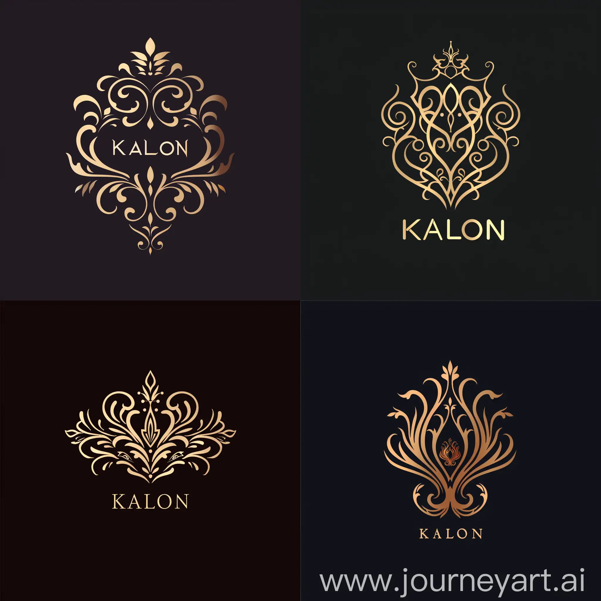 Design a logo for an Instagram page made to sell women's clothes. The page name is "Kalon".  A completely feminine and majestic logo.