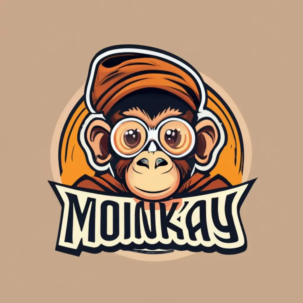 logo, monkey as a monk, with the text "MonkAy", typography, be used in Education industry