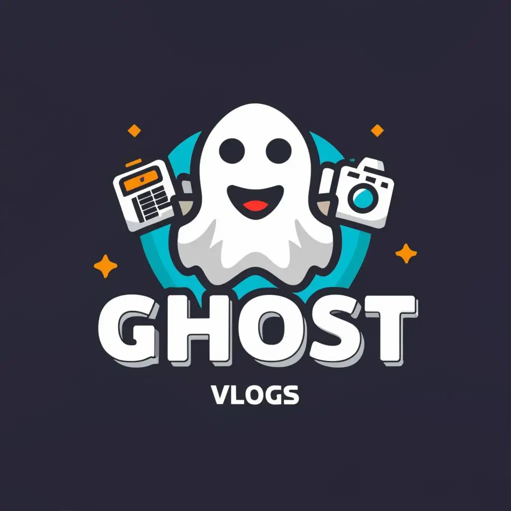 logo, ghost, with the text "ghost vlogs", typography, be used in Travel industry