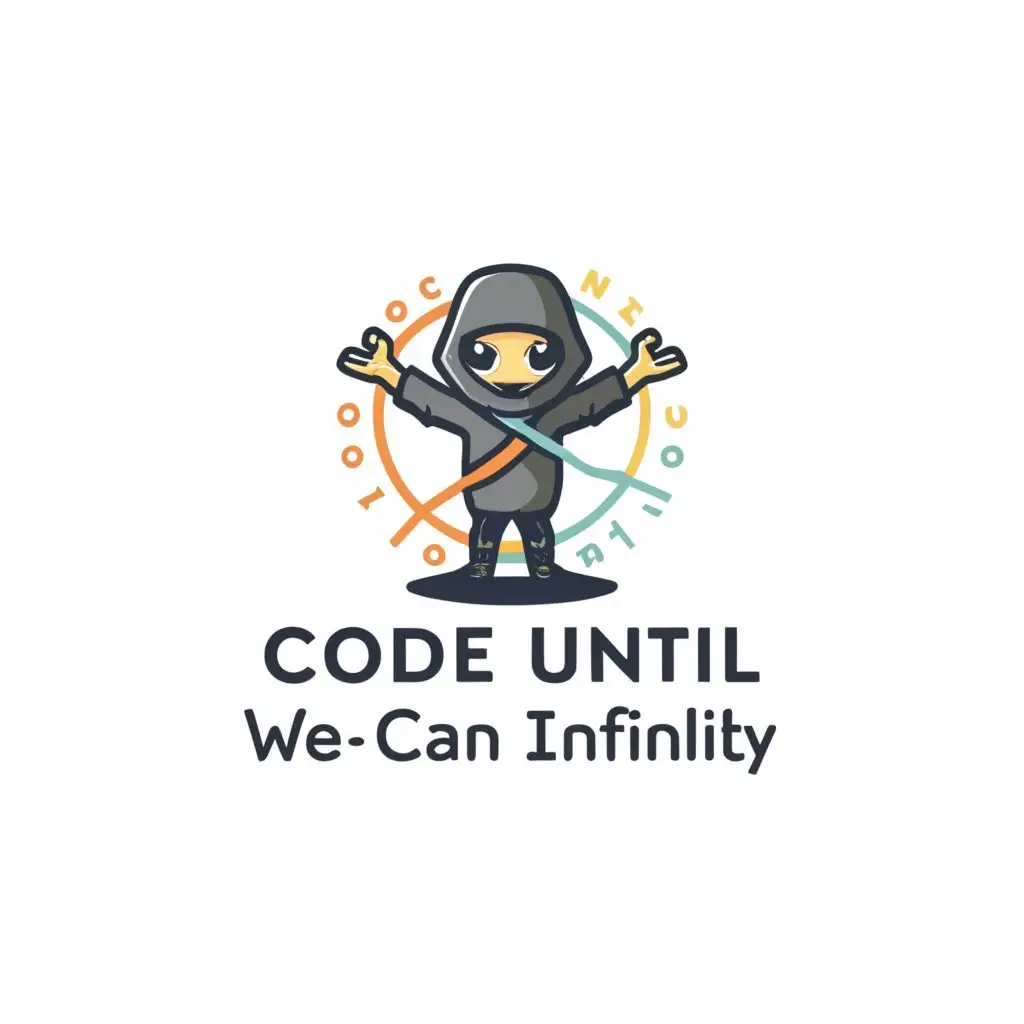 a logo design,with the text "codeuntilinfinity", main symbol:We can do it,Moderate,be used in Education industry,clear background