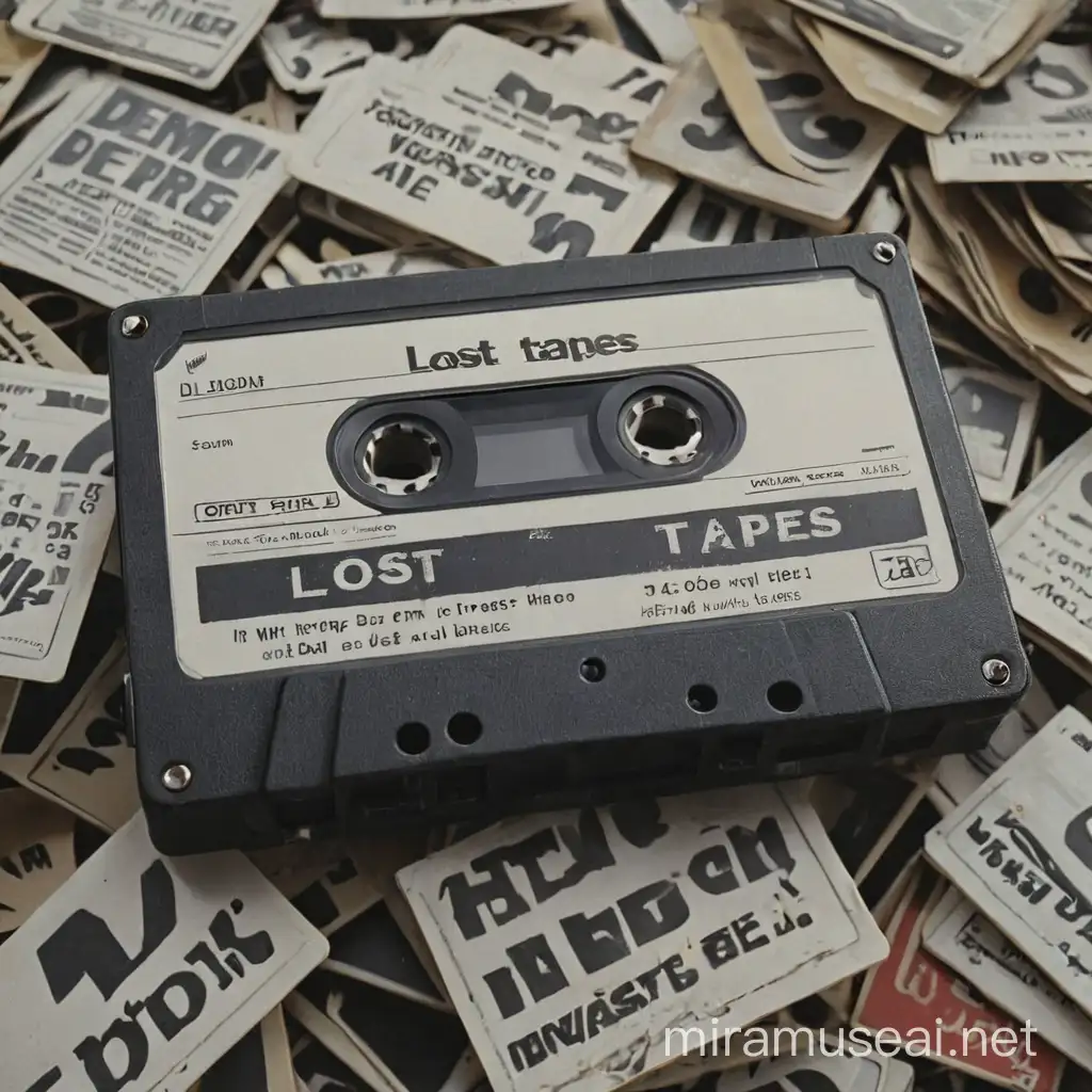 A music album that contains demo tapes that have been lost, with the text Lost tapes