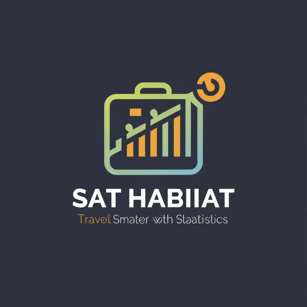 a logo design,with the text "STAT HABITAT", main symbol:TRAVEL SMARTER WITH STATISTICS,Moderate,be used in Travel industry,clear background