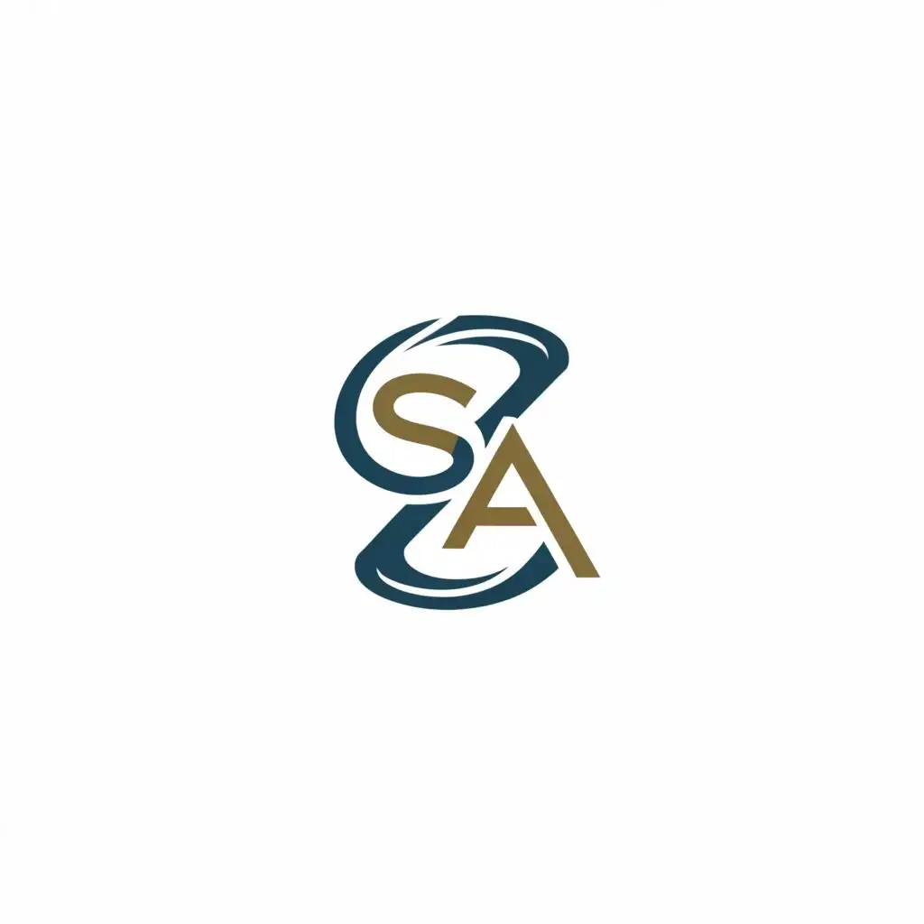 a logo design,with the text "S A", main symbol:S A