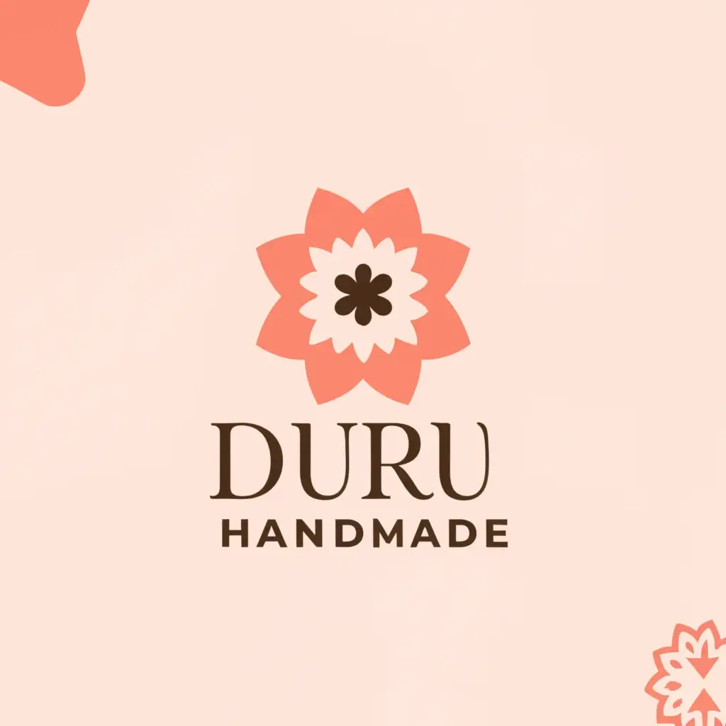 a logo design,with the text "DURU HANDMADE", main symbol:SAKURA,Moderate,be used in Home Family industry,clear background