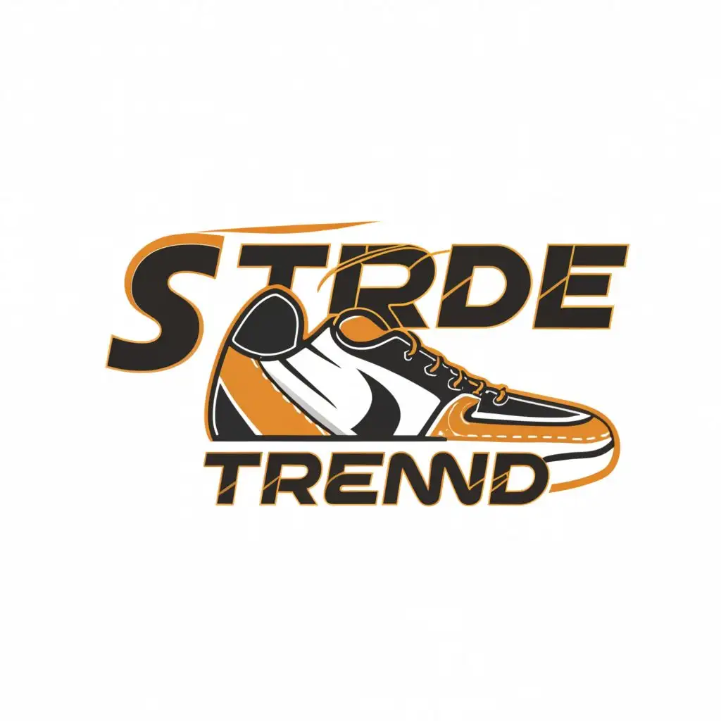 a logo design,with the text "StrideTrend", main symbol:sneakers,Moderate,be used in Sports Fitness industry,clear background