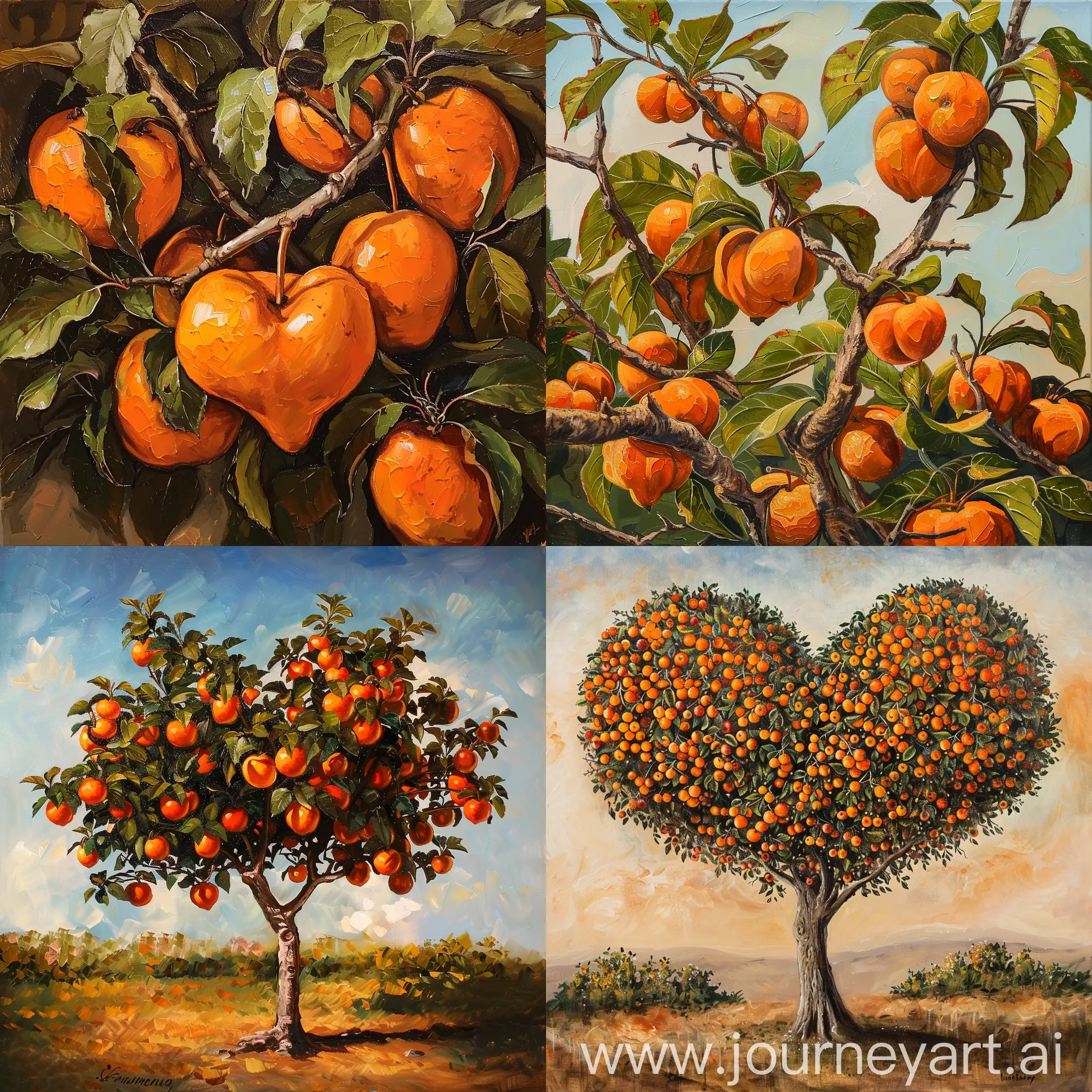 Persimmon-Tree-in-Oil-Painting-Style-Auspicious-Symbolism