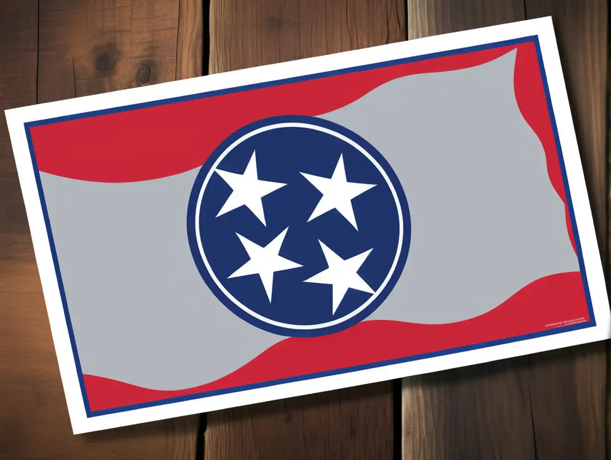 Tennessee state flag bumper Sticker