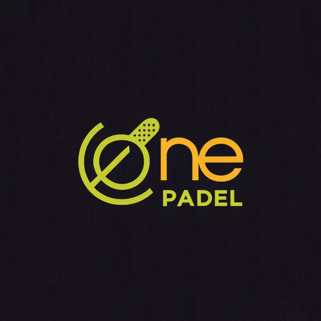 a logo design,with the text " One Padel
", main symbol:Focus on font style and some creative touch to represent padel tennis,,Moderate,clear background