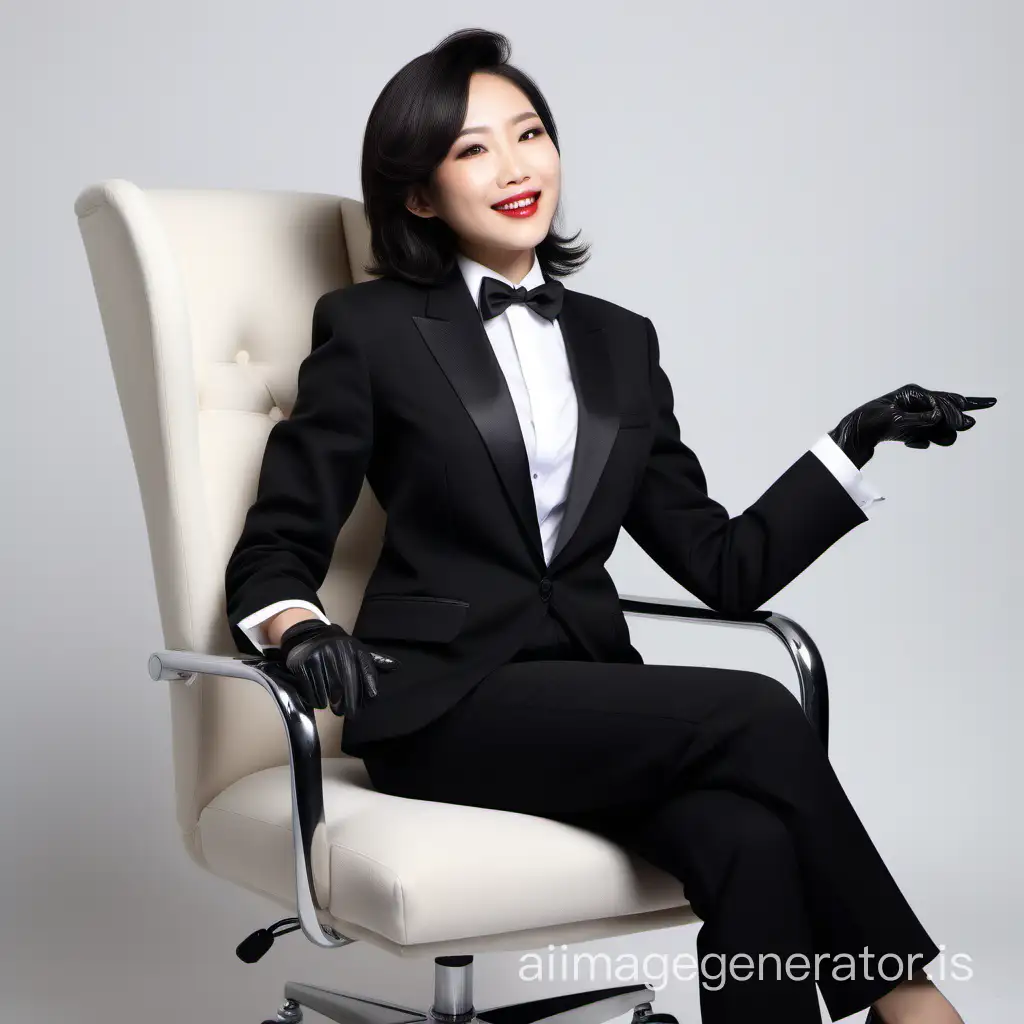 Confident-Japanese-Businesswoman-in-Stylish-Tuxedo-in-Plush-Office-Setting
