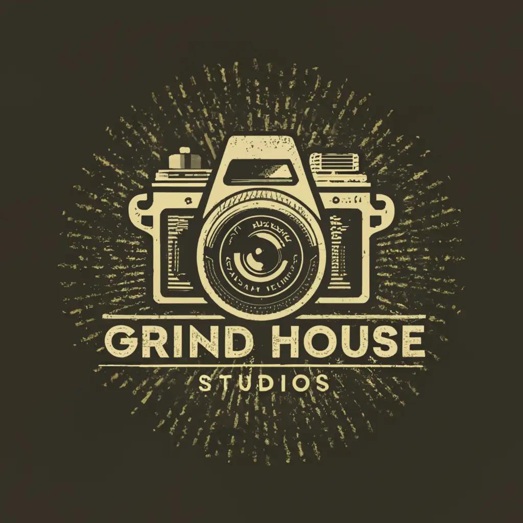 a logo design,with the text "Grind House Studios", main symbol:Camera,Moderate,be used in Entertainment industry,clear background