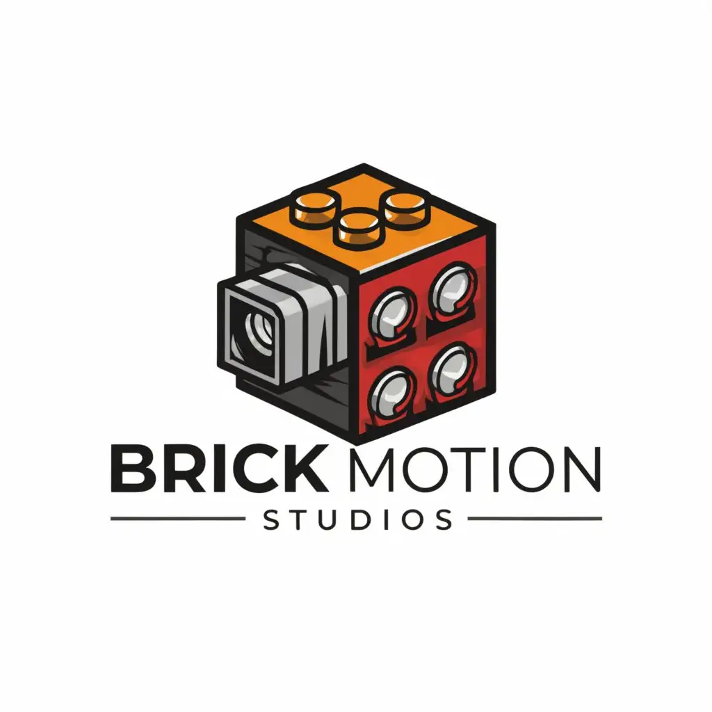 a logo design,with the text "Brick Motion Studios", main symbol:legos,complex,be used in Entertainment industry,clear background