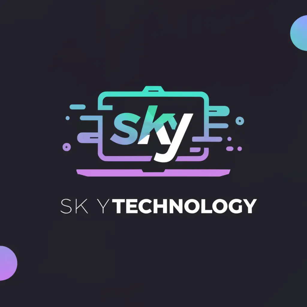 a logo design,with the text "Sky Technology", main symbol:Computer,Moderate,be used in Technology industry,clear background