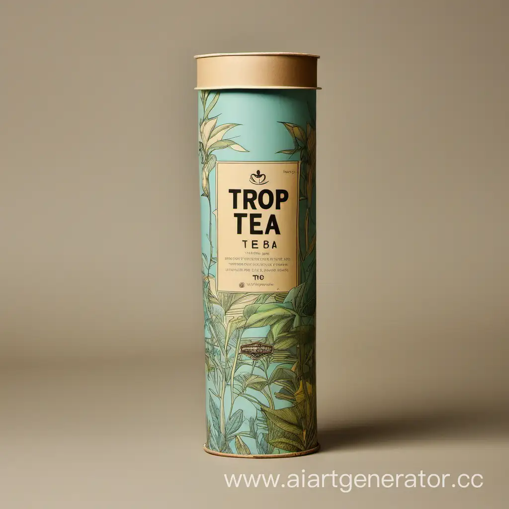 Чайная компания trop tea картонная упаковка тубус 
