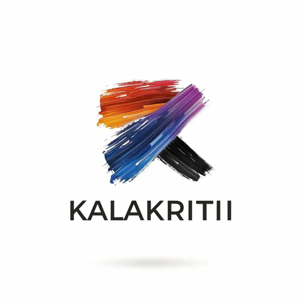 a logo design,with the text "kalakriti", main symbol:it should represent artforms and letter,Moderate,be used in Entertainment industry,clear background