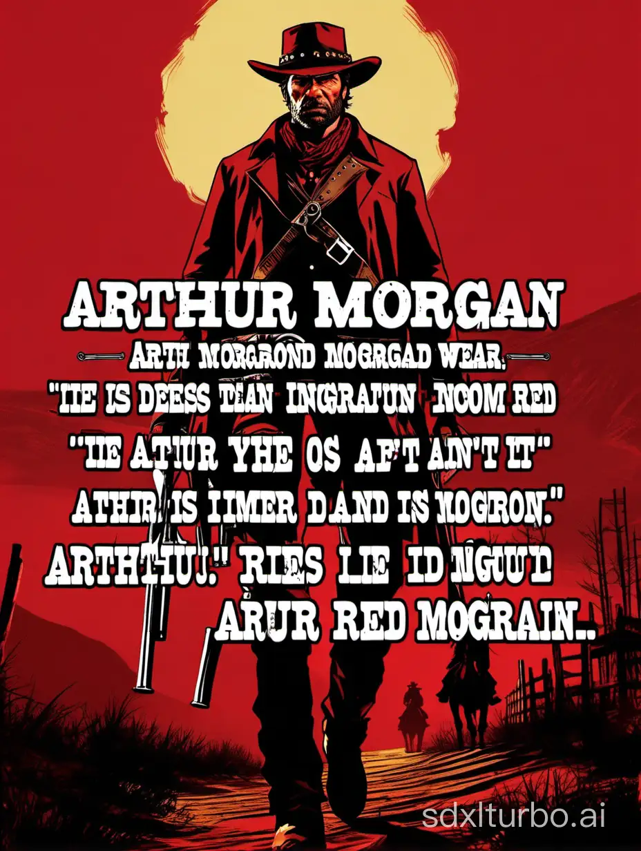 Arthur Morgan Red Dead Remeption Inspirational Quote Underground