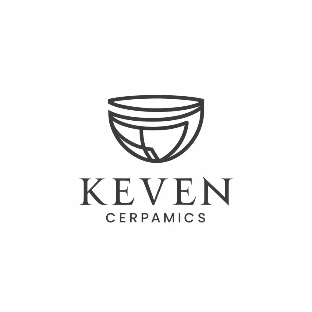 a logo design,with the text "Keeven Ceramics", main symbol:ceramic bowl,Minimalistic,clear background