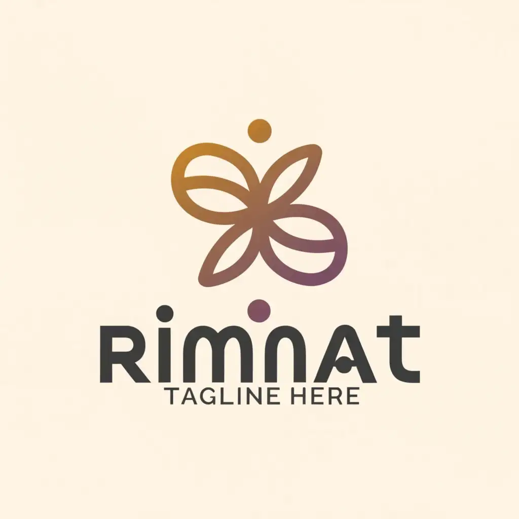 a logo design,with the text "RIMMAT", main symbol:Flower,Minimalistic,clear background