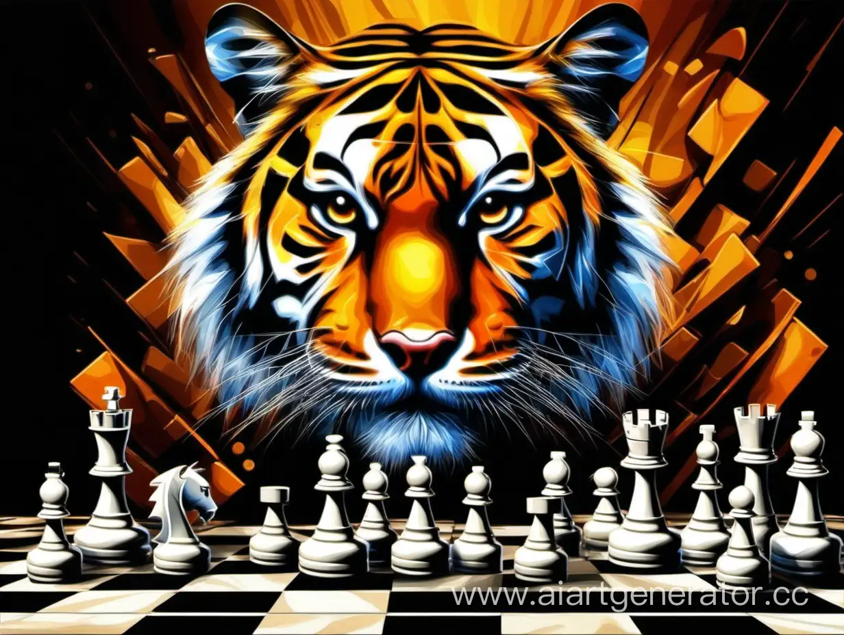 Abstract-Tiger-Chess-Art
