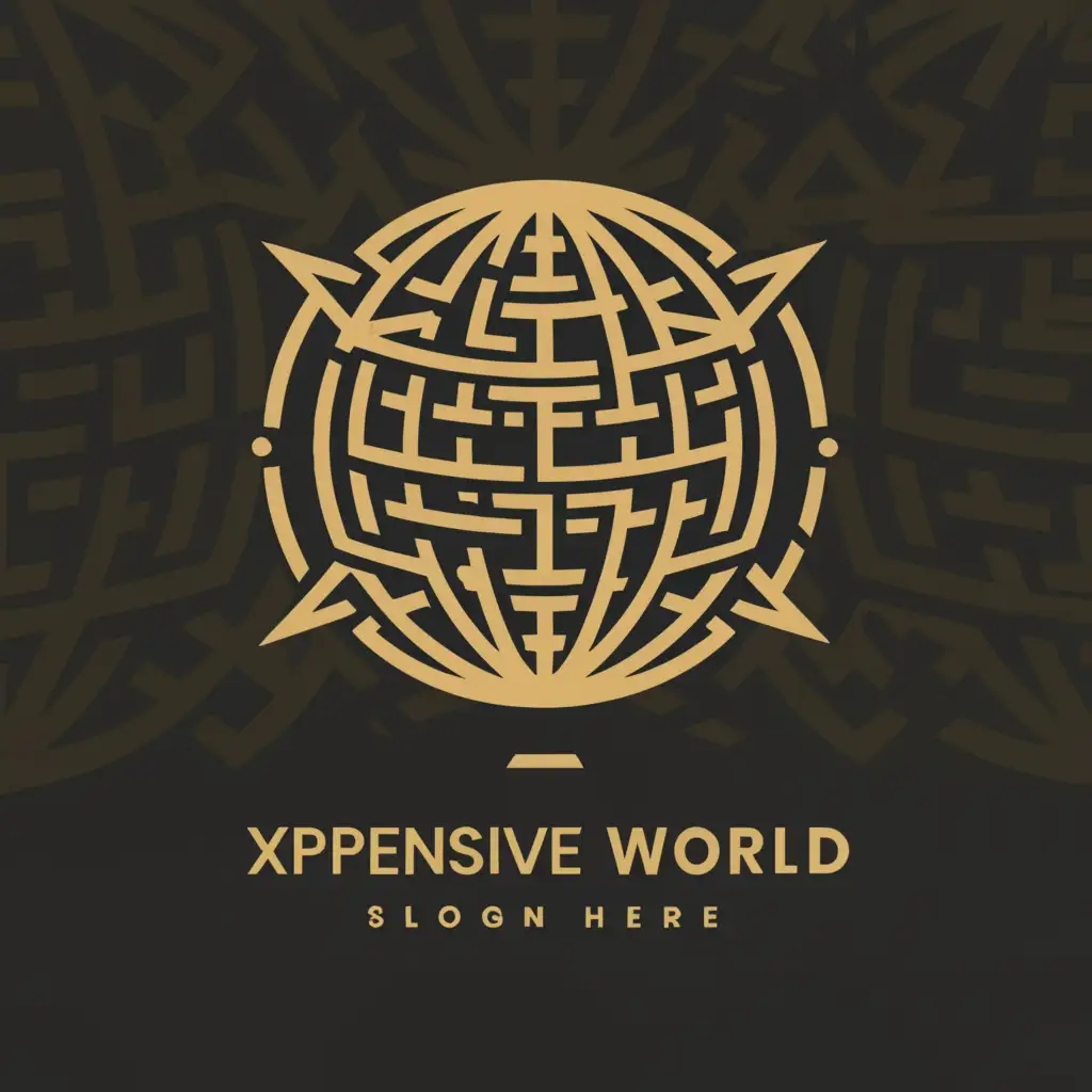 a logo design,with the text "expensive world", main symbol:world,complex,clear background