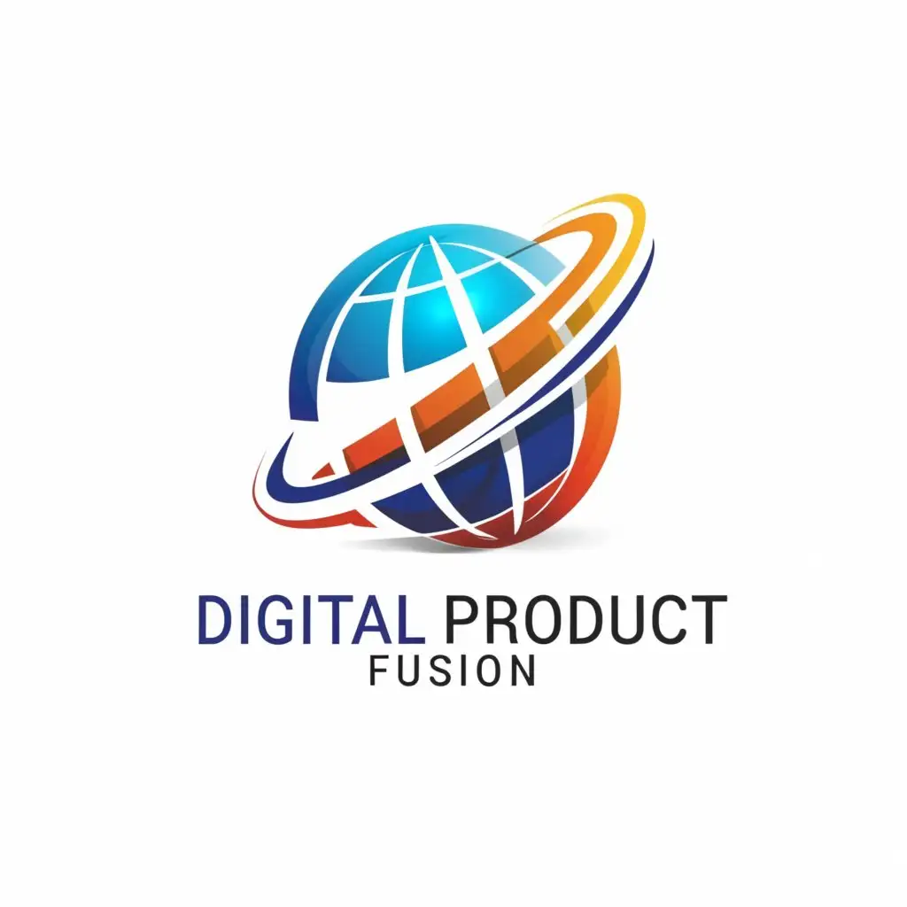 a logo design,with the text "Digital Product Fusion", main symbol:Globe,Moderate,clear background