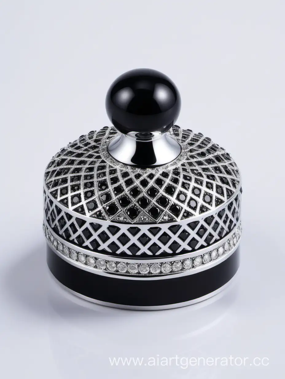 Luxurious-Zamac-Perfume-Bottle-with-Ornamental-Long-Cap-and-Round-Diamond-Detailing