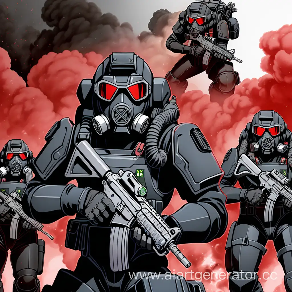 Intense-Anime-Military-Red-Glare-Power-Armor-and-Gas-Masks