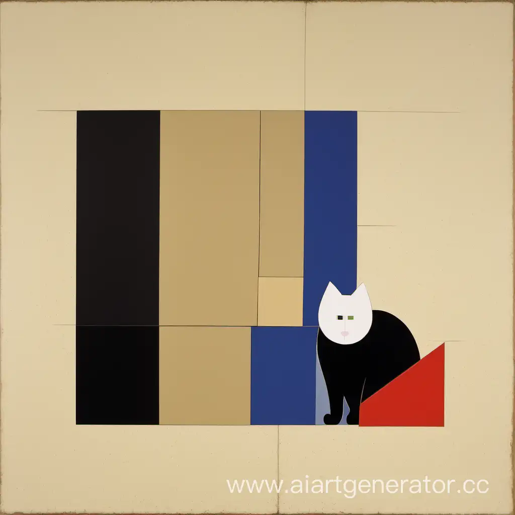 Suprematist-Cat-Artwork-with-Geometric-Abstraction