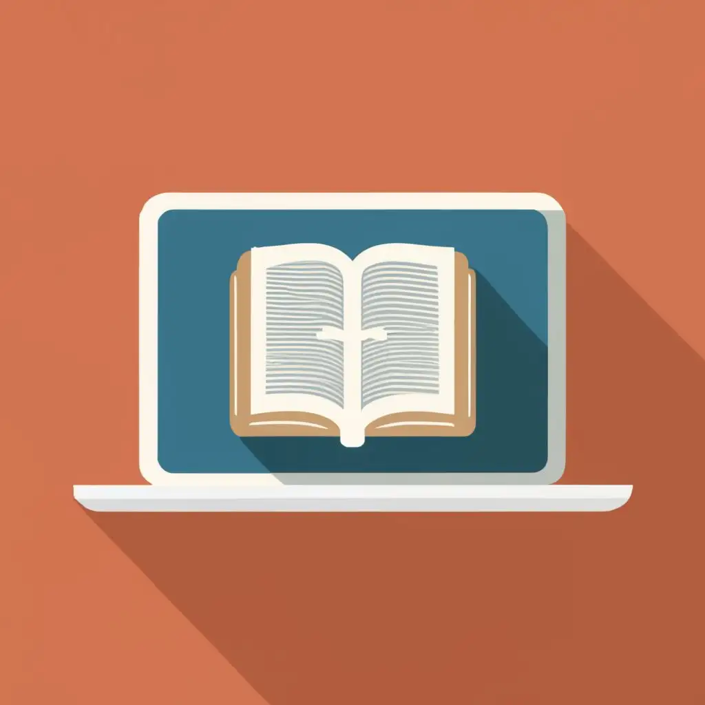 logo, Bible on a Laptop Screen, with the text "Virtual Bible Study", typography, be used in Religious industry