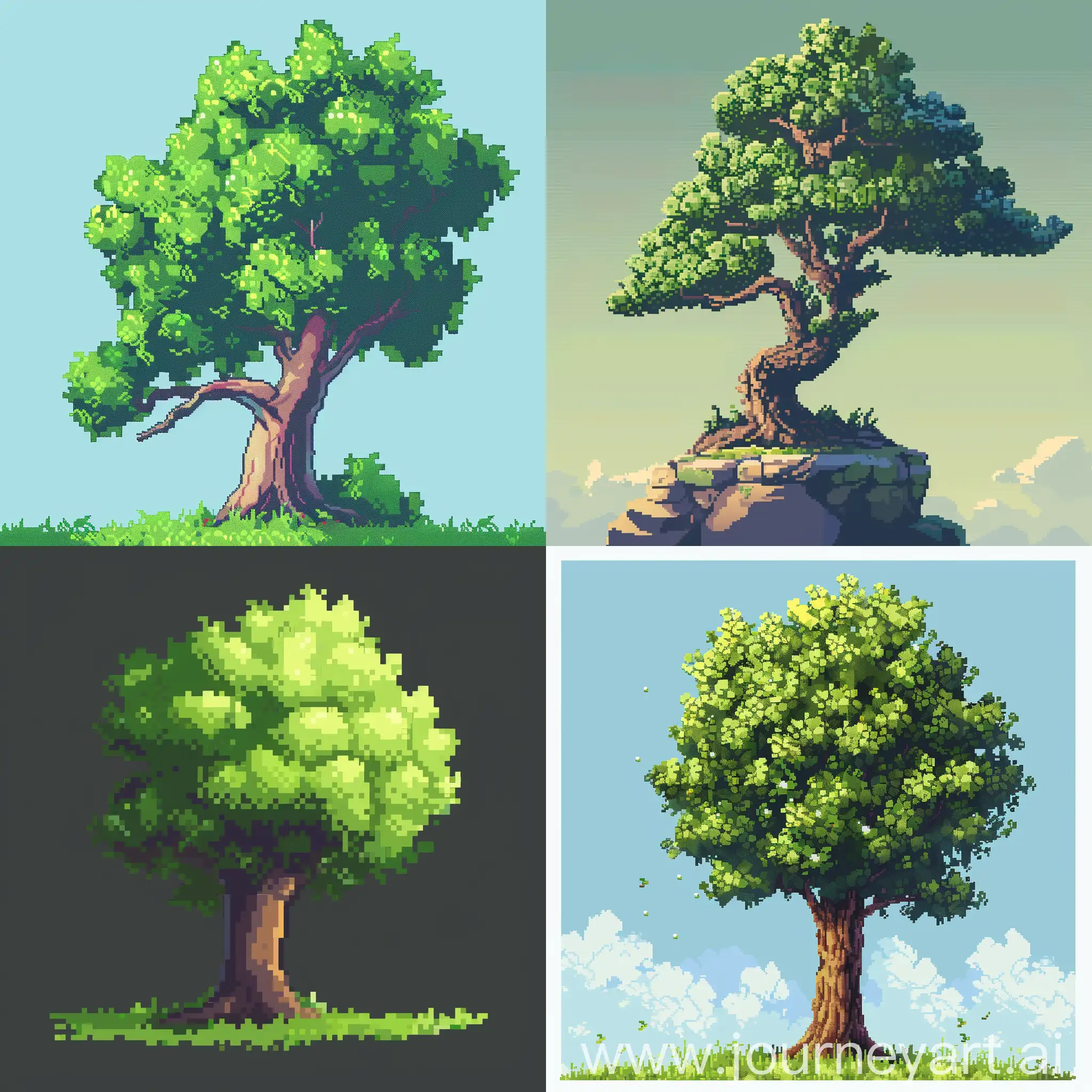 Pixel-Art-Tree-with-Vibrant-Colors-and-Intricate-Details