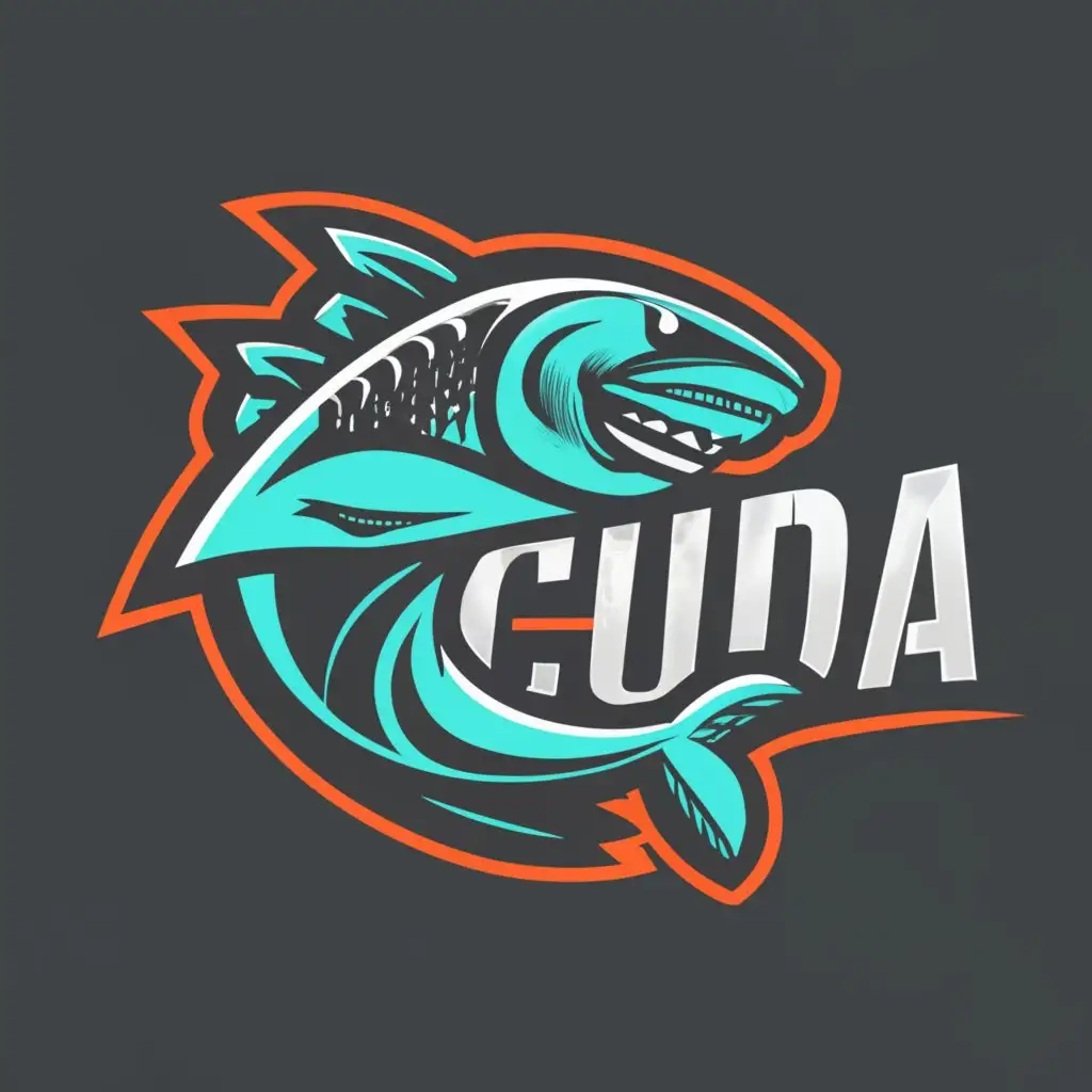 logo, sea theme aggressive gym vibe
, with the text "CUDA", typography, be used in Sports Fitness industry