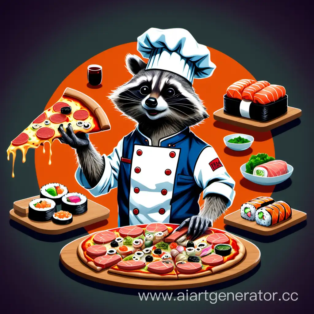 Culinary-Adventures-Chef-Raccoon-Crafting-Pizza-and-Sushi
