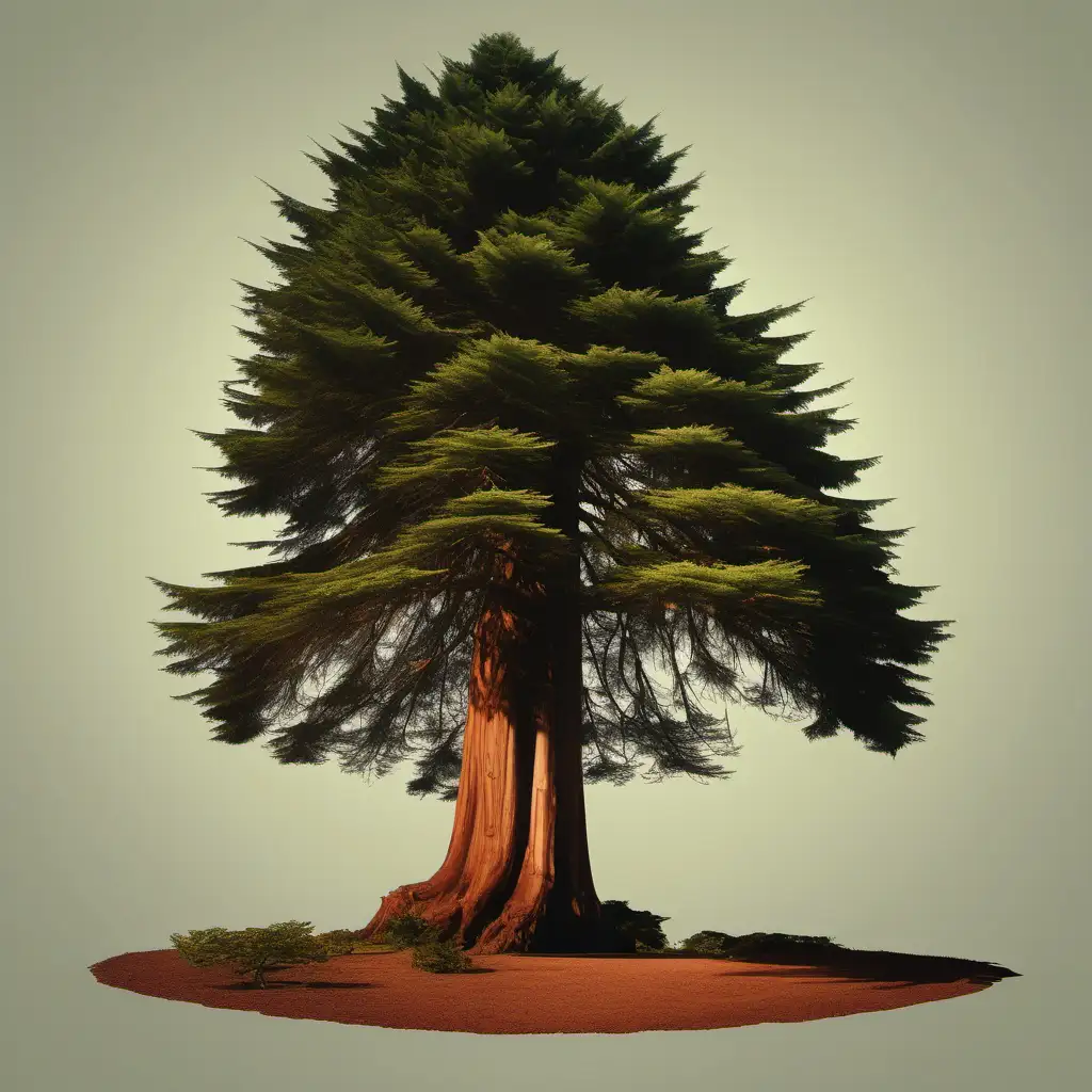 one redwood tree, no background,