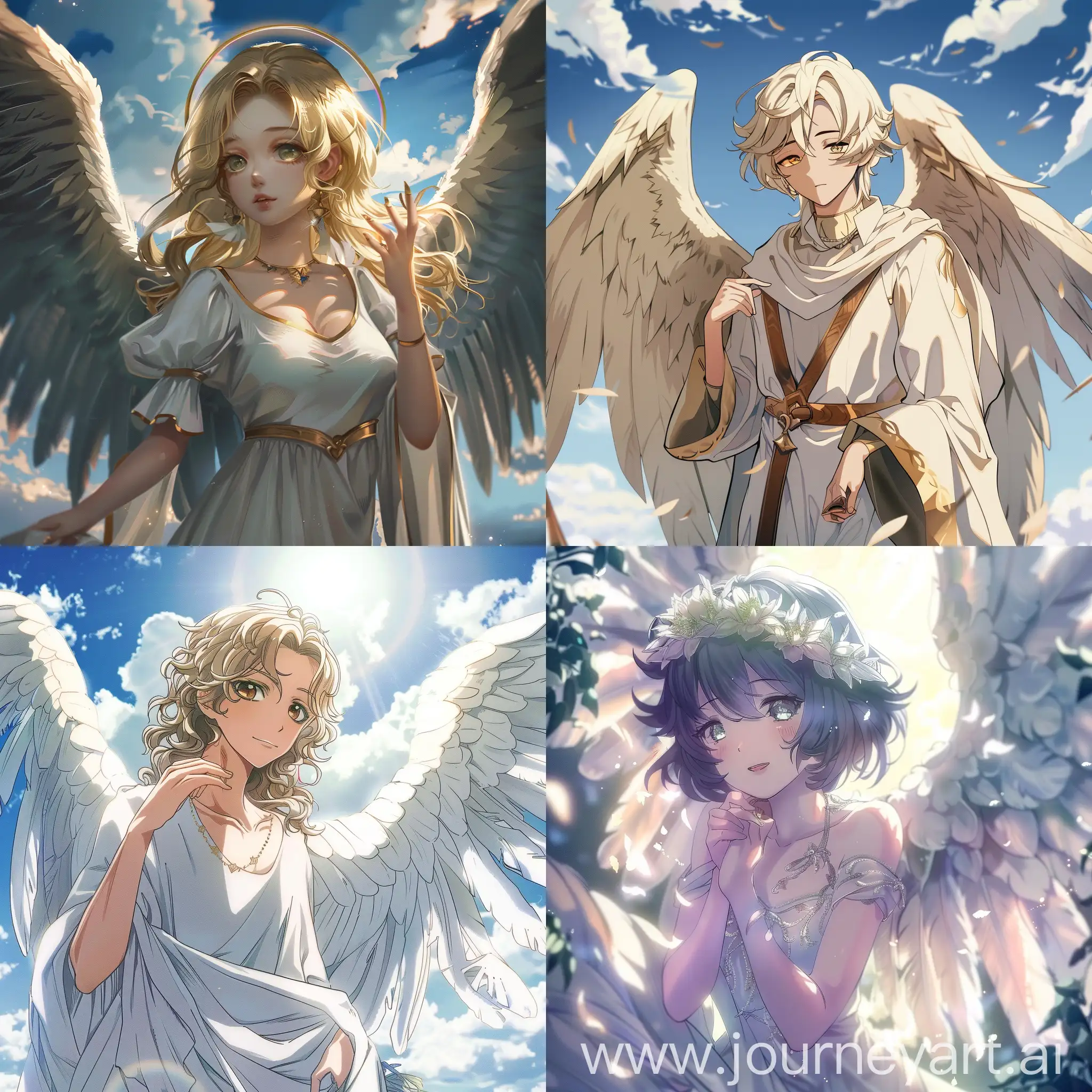 Biblically accurate angel in anime style