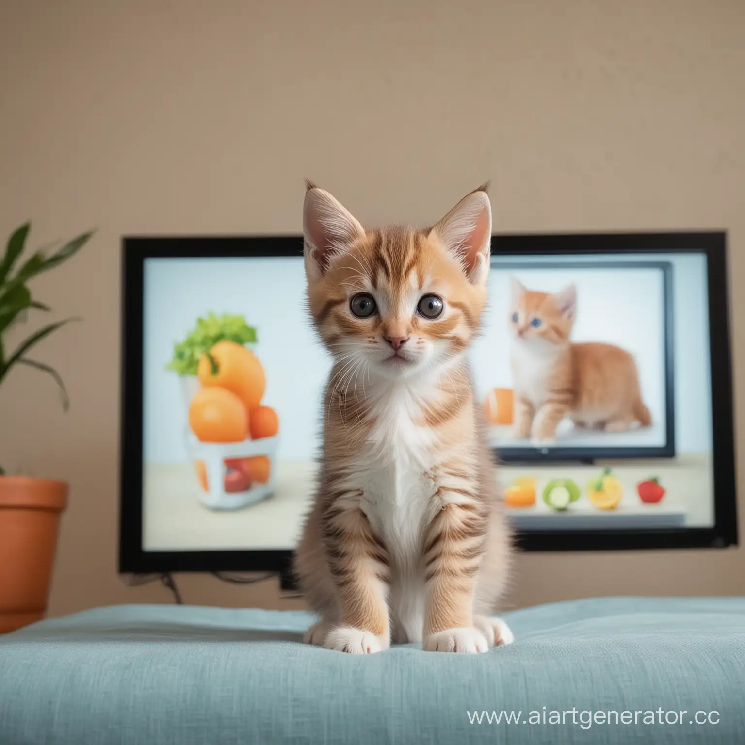 Adorable-Kitten-Engages-with-Health-Education-on-Screen