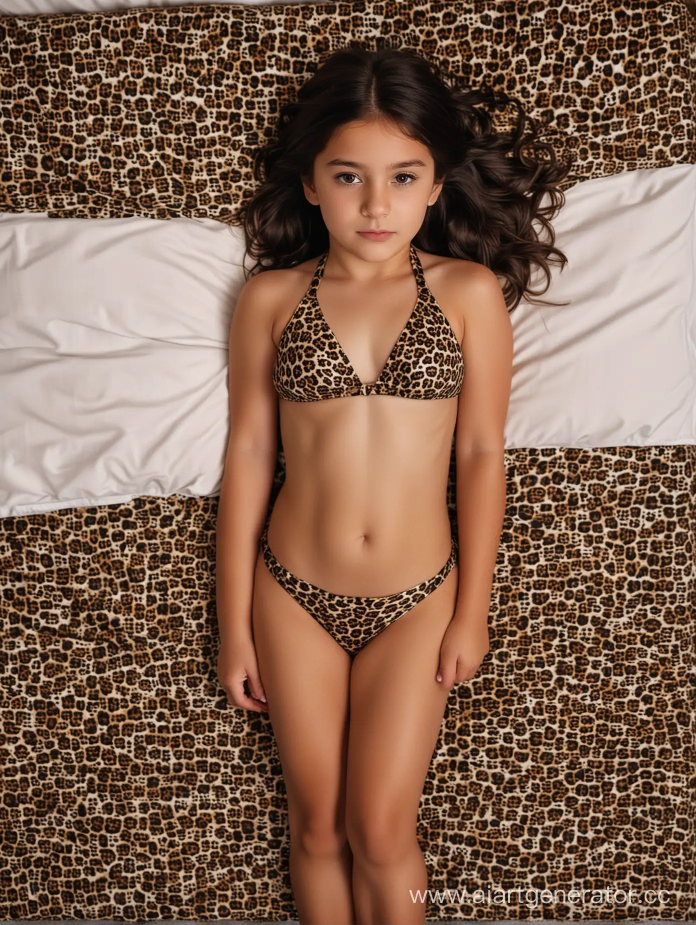 Turkish-Girl-in-Leopard-Patterned-Bikini-Expressing-Pain-on-Bed