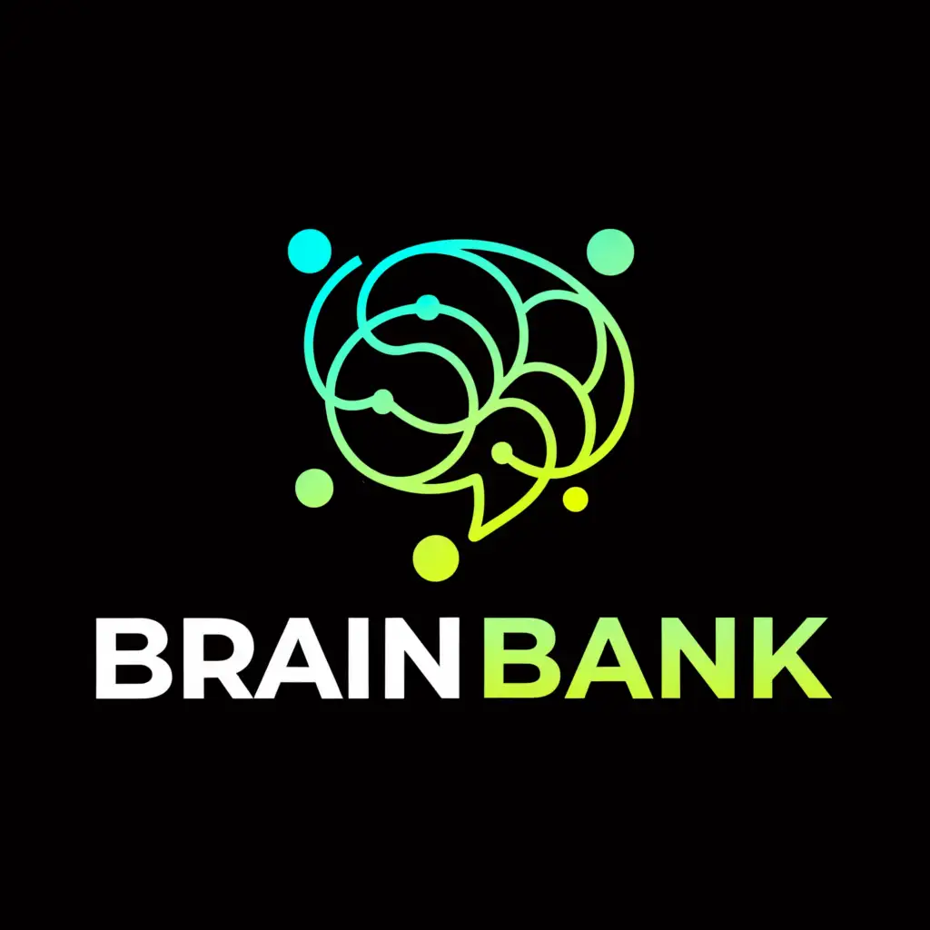 a logo design, with the text 'Brain Bank', main symbol: Brain, Moderate, be used in Technology industry, clear background Style: Circuit board