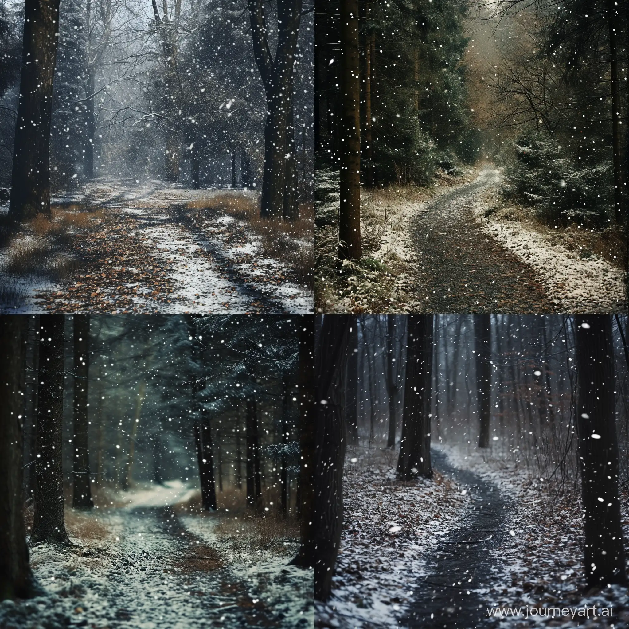 Enchanting-Forest-Path-in-Snowfall-GIF