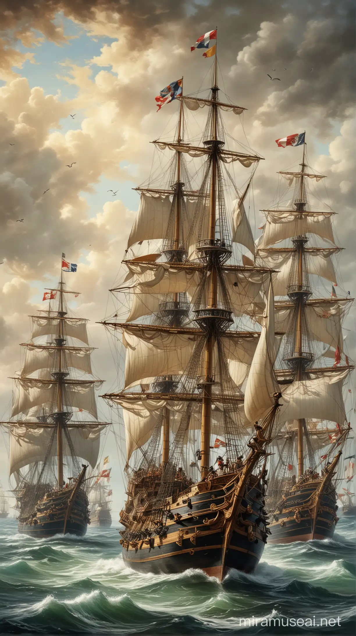 Historic Spanish Armada Fleet in Majestic Formation MUSE AI