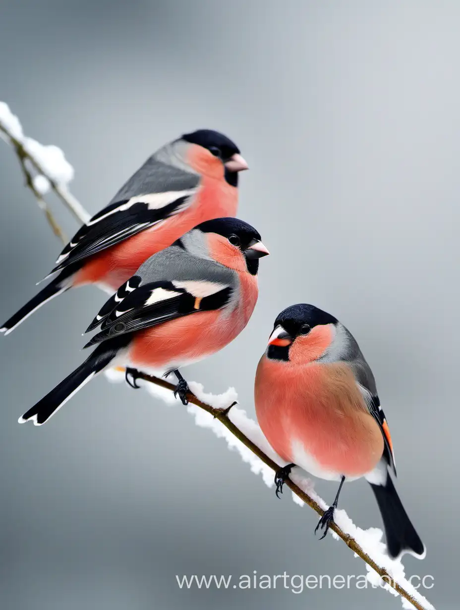Vibrant-Bullfinches-Amidst-Winter-Snowfall