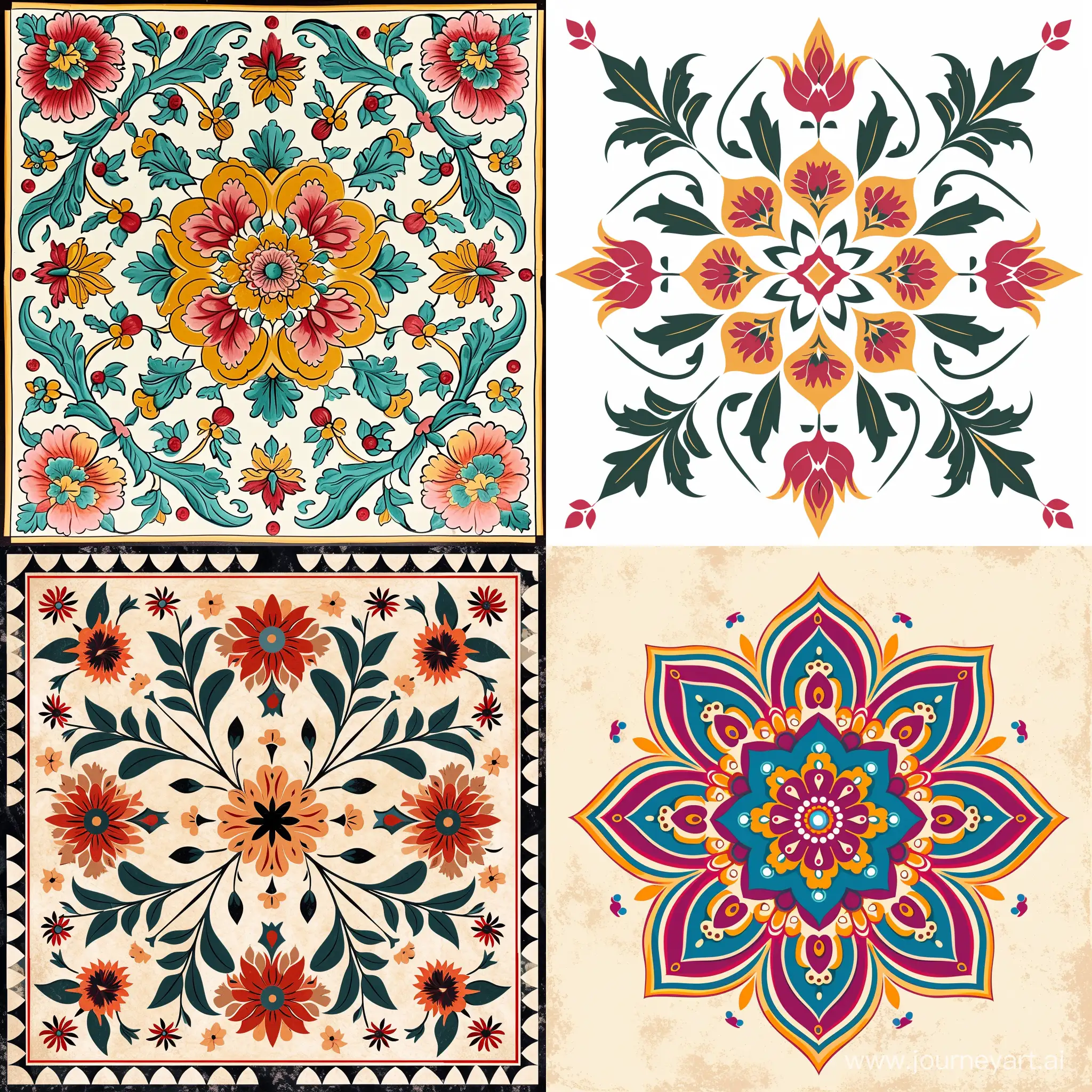 indian old flower design patterns