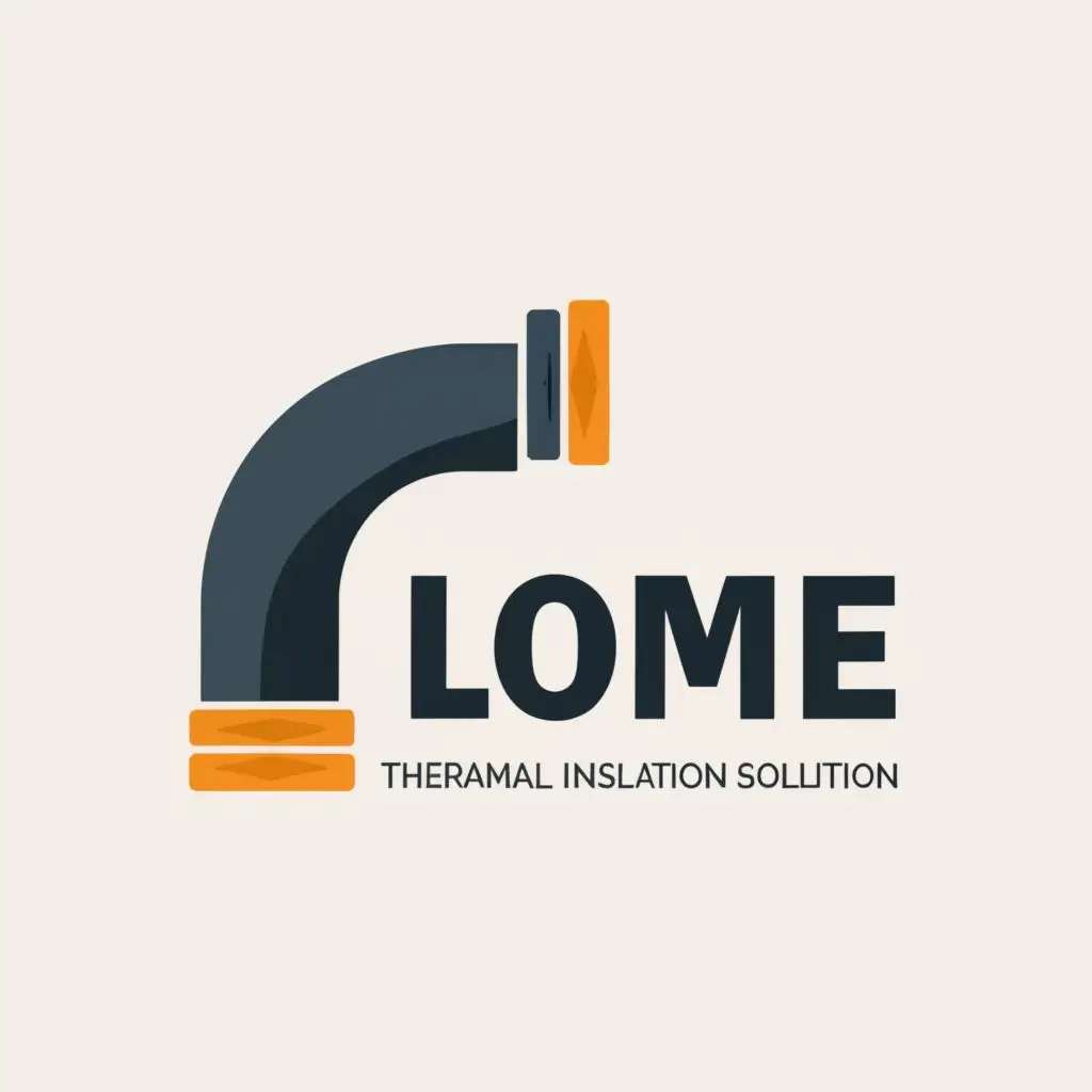 logo, pipe, with the text "Create a logo that represents a company specializing in thermal insulation for equipment, reservoirs, and pipes. The design should reflect professionalism, energy efficiency, and innovation in insulation solutions", typography. silver pipe