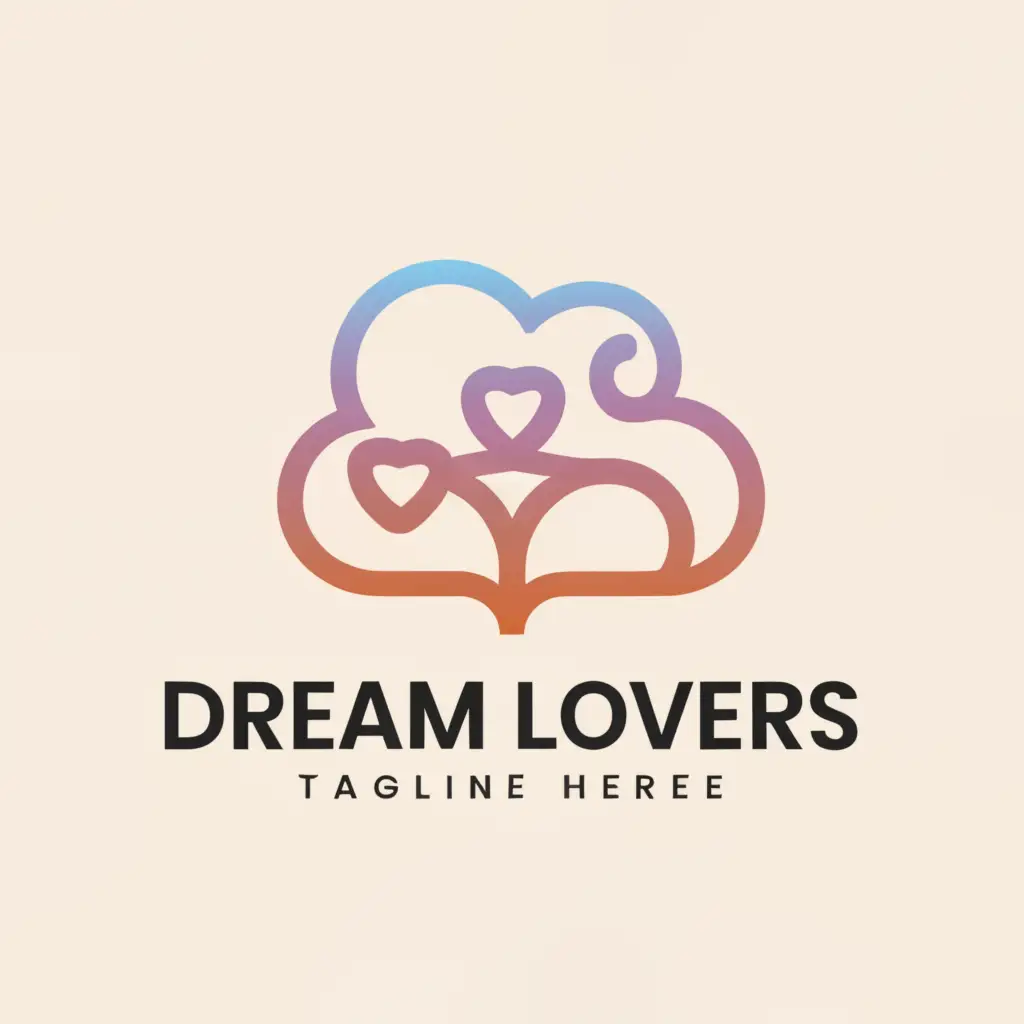 a logo design,with the text "dream lovers", main symbol:cloud,Minimalistic,clear background